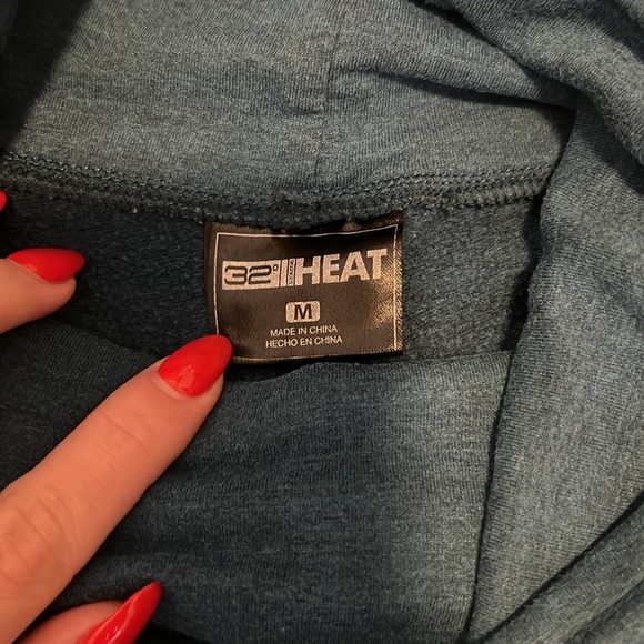 32 Degrees Womens Blue Cowled Turtle neck sweatshirt Size Medium - Picture 2 of 2